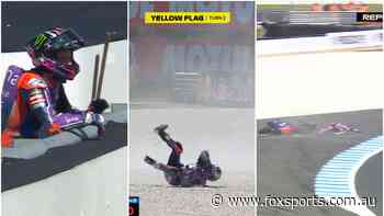 Phillip Island MotoGP practice: Aussie sets pace, then sent flying in 250kph ‘washing machine crash’