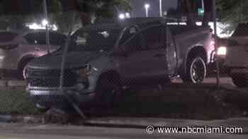 Man in stolen pickup truck crashed into fence while trying to flee police near Miami International Airport