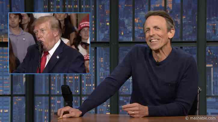 Seth Meyers recaps all the weird things Trump did at his latest rally