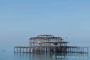 Part of Brighton's West Pier collapses into the sea as Storm Austen batters UK