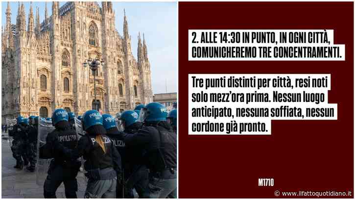 Da Milano a Roma, sabato città blindate. E il Movimento 17 Ottobre cambia strategia: “Vi diremo dove andare solo mezz’ora prima”. La mappa