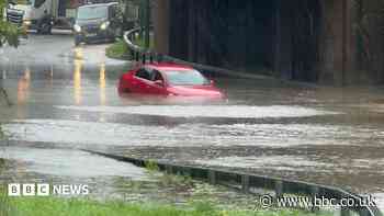 Staffordshire roads flooded as Storm Austen hits