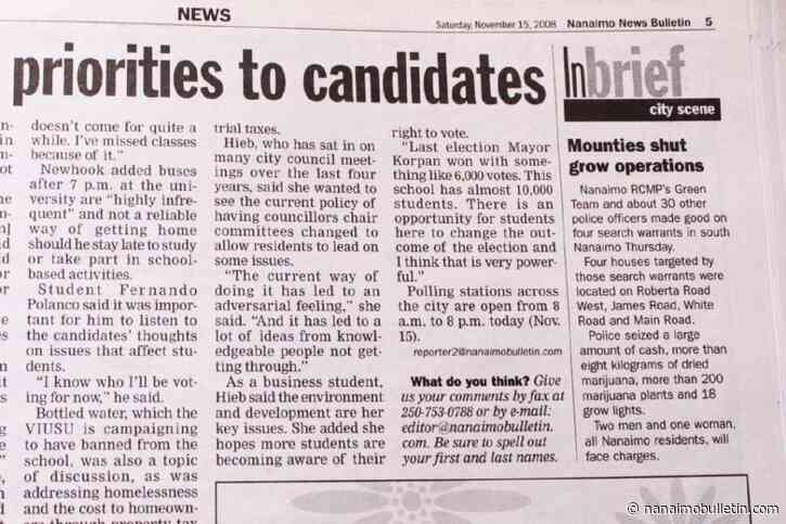 Headline history: Harkening back when there were grow-up busts in Nanaimo