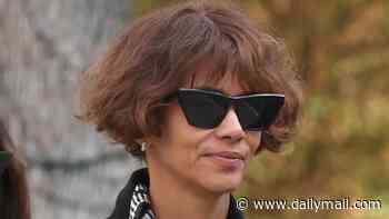 Halle Berry leaves court hand-in-hand with fiance Van Hunt as custody battle with ex Olivier Martinez over claims she abused their son, 13, rages on