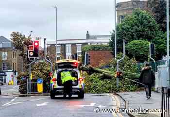 Fallen trees block roads and trains as Storm Austen hits Kent