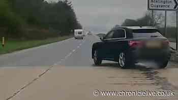 Terrifying dashcam footage shows shocking near misses on A1 in Northumberland