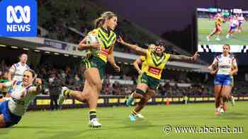Jillaroos hammer England 78-0 but superstar's World Cup ends in hospital