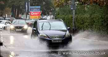 Cars plough through water and flood alerts issued as Storm Boelo hits Wales