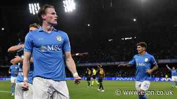 McTominay scores twice in Napoli-Roma thriller