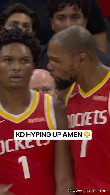 KD making sure he had to hype up Amen Thompson after the game saving block 😤