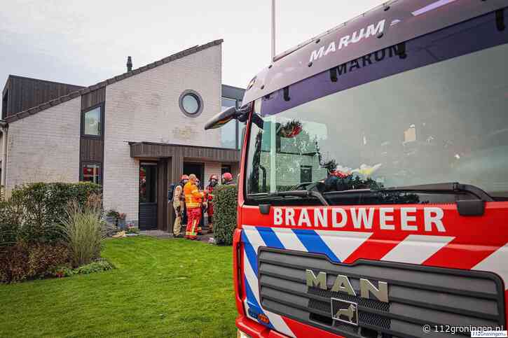 Brandweer blust woningbrand aan A.S. Talmalaan in Marum (update)