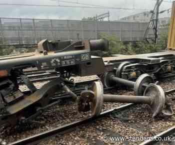Travel misery in east London after freight train derails onto tracks