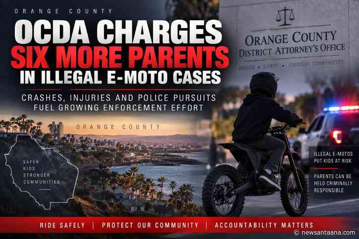 OCDA charges six more parents in illegal e-moto cases as crashes, injuries, and police pursuits rise in Orange County