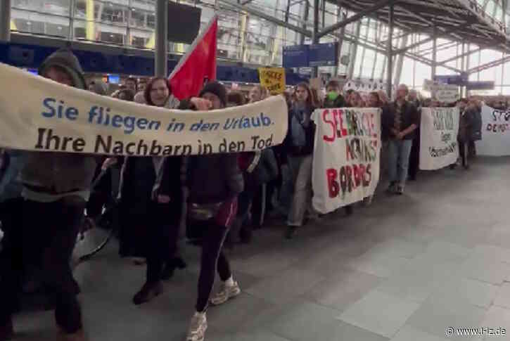 Bundesweit gegen den „Abschiebewahn“: 600 protestierten am Samstag am Flughafen Leipzig/Halle