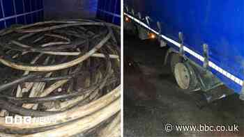 Arrests after stolen cabling seized from lorry