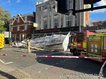 People taken to hospital after scaffolding falls onto busy London high road