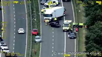 Driver who caused serious A1(M) crash said he'd been 'up most of the night'