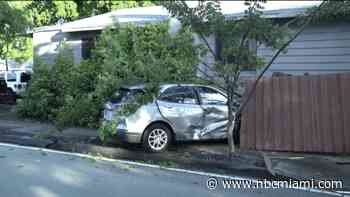 Car crashes into home in Fort Lauderdale after being struck by other car, police say