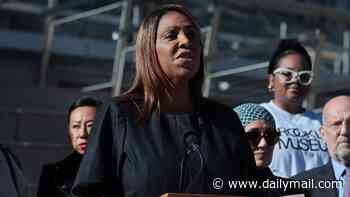 Smiling Attorney General Letitia James brushes off question about Cornell gang-rape case she's now in charge of