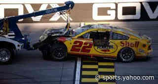 Late-race wreck hits field at Talladega; Logano, Herbst incur heavy damage
