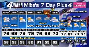 Our mild weather will continue this work week, but remnants from ‘Vance’ move across Oklahoma late this week