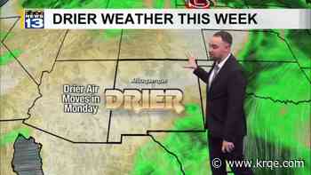 Drier weather returns to New Mexico heading into the workweek