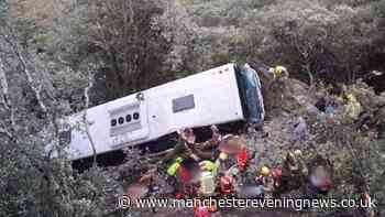 Bus crash in tourist hotspot injures 83 after veering off a 20-metre cliff