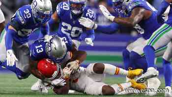 Chiefs' Walker held to season-low 36 rushing yards in return to Seattle