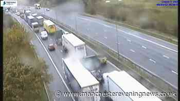 M62 traffic as queues build on motorway with lanes shut amid 'vehicle fire'