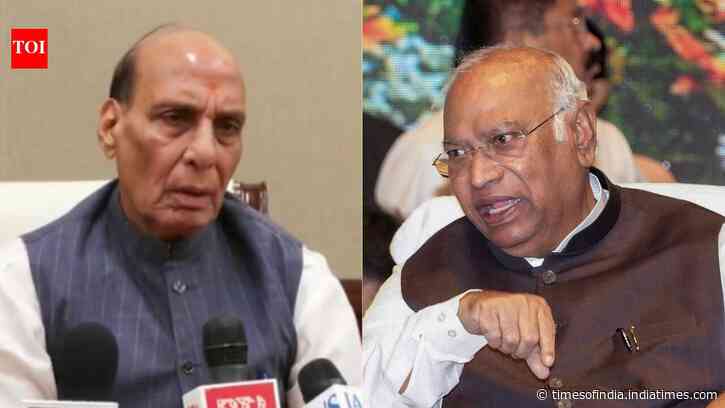 'An assault on dignity of Indian politics': Rajnath Singh attacks Kharge over 'baap' remark against PM Modi