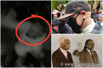 Moment R&B star Chris Brown attacks man with tequila bottle in London nightclub