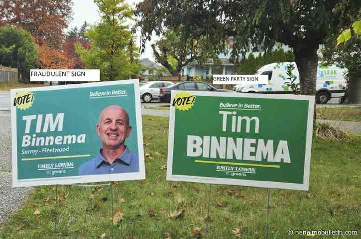 Fake campaign signs pop up in B.C. riding on election eve