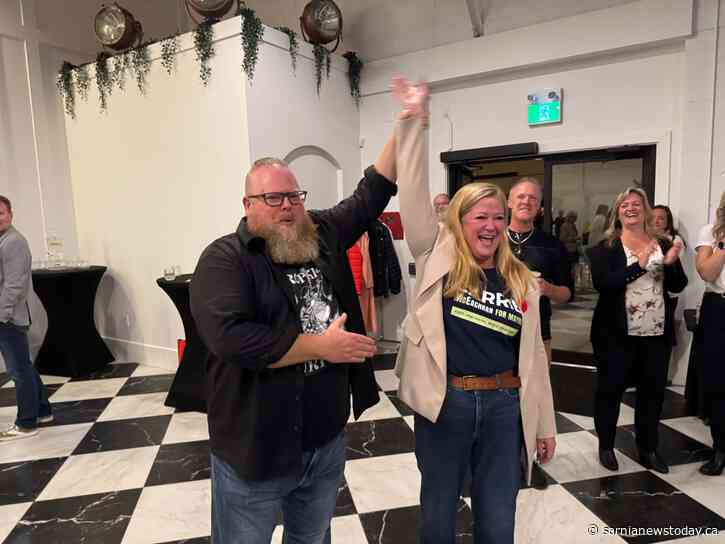Historic shift in Sarnia: Carrie McEachran wins mayoral race, defeating Mike Bradley