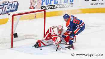 Postava wins in first career start as Wings top McDavid, Oilers in shootout