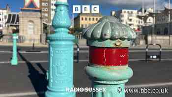 'Brighton blue' bollards painted cheaper shade of green
