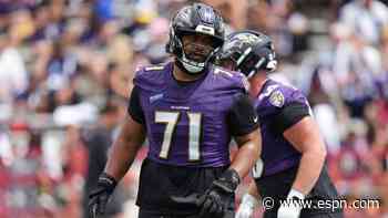 Sources: Ravens rookie guard Ioane expected to miss time with MCL sprain