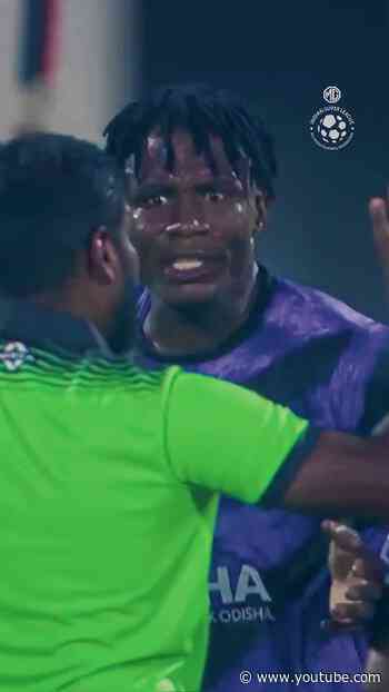 Stephen Eze with his best 'I didn’t do anything!' impression. 😂#OFCNEUFC #MGISL13 #WeAreOpen