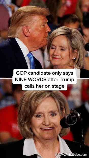 GOP candidate only says NINE WORDS after Trump calls her on stage