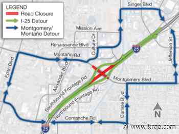 NMDOT announces major closures for I-25 project in Albuquerque