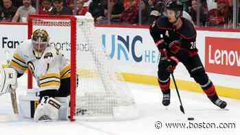 Aho’s late goal helps Kochetkov improve to 8-0-0 as Hurricanes beat Bruins 2-1