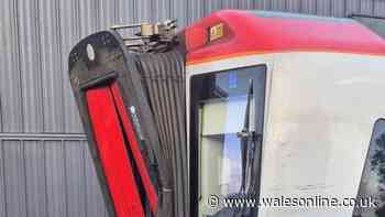 Huge hole left in train carriage roof after storm damage