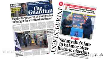 The Papers: 'Budget for a difficult moment' and Netanyahu's 'fate in balance'