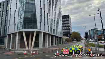 City centre road closed after metal cladding falls from unsafe building