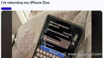 Unimpressed iPhone Duo buyers are returning Apple's £2,000 foldable device just days after buying it - as 'crackgate' sends fans into a frenzy