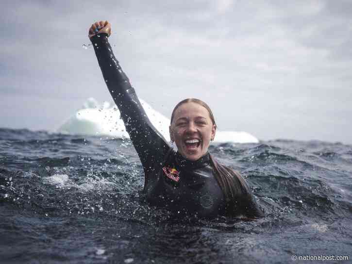 A Canadian woman jumped off an iceberg in Newfoundland and made history