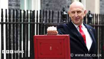 Chancellor holds red box outside No 11