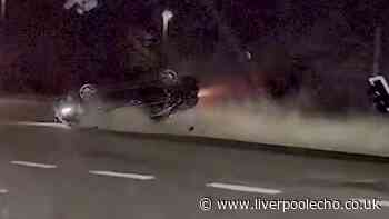 Moment 100mph Audi police chase comes to dramatic end on M56