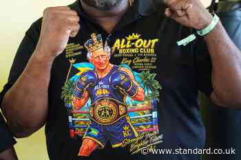 Charles tickled by boxing club’s T-shirt depicting him as king of the ring