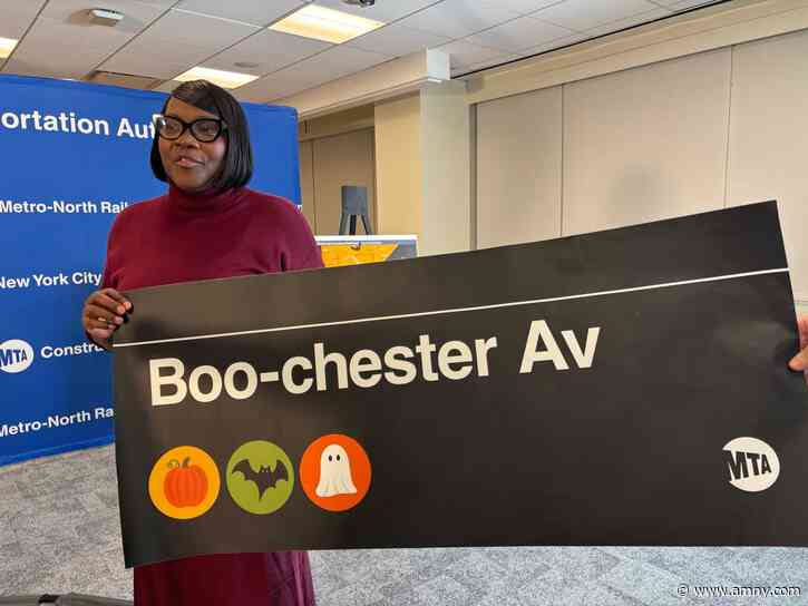 MTA celebrates Halloween with spooky station sign stickers and collectors edition maps