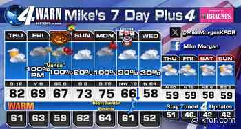 Last warm dry day is tomorrow, Thursday! Here comes "Vance"!